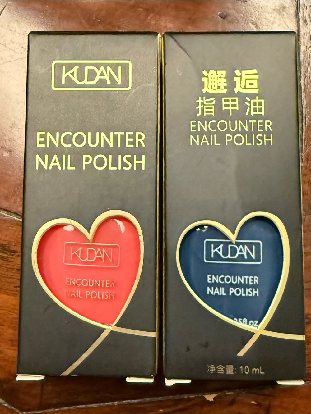 Kudan Fingernail Polish Lot Chalk Bright Orange dark Blue color Manicure Quick